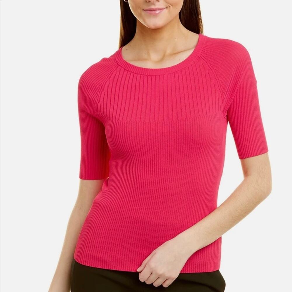 NWT MaxMara Pink/Fuschia Samara Round Neck Top - Large, New